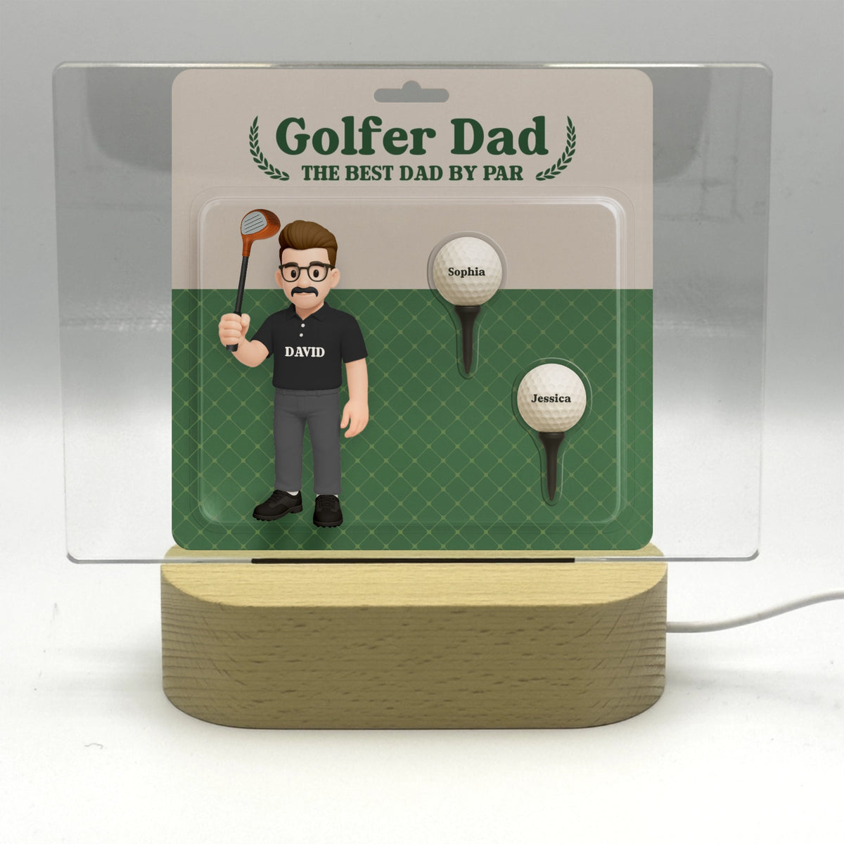 Golfer Dad - Personalized Dad Acrylic Nightlight