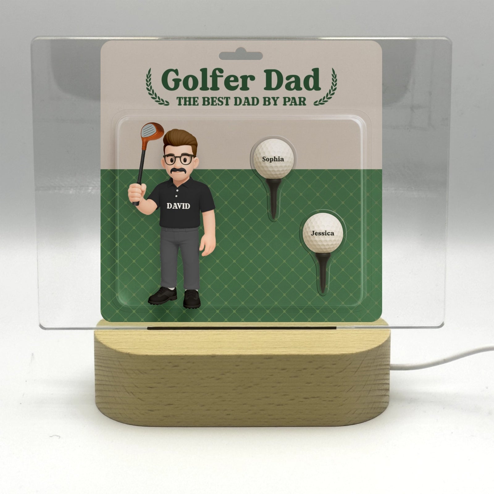 Golfer Dad - Personalized Dad Acrylic Nightlight