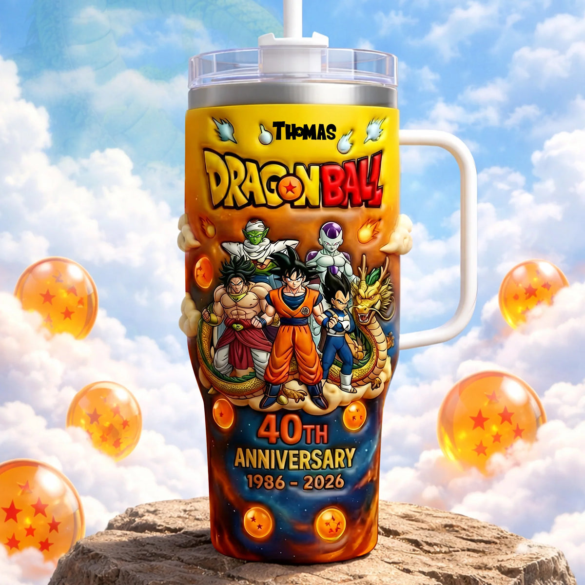 40th Anniversary - Personalized Seven Balls Tumbler With Handle - MNP04001T