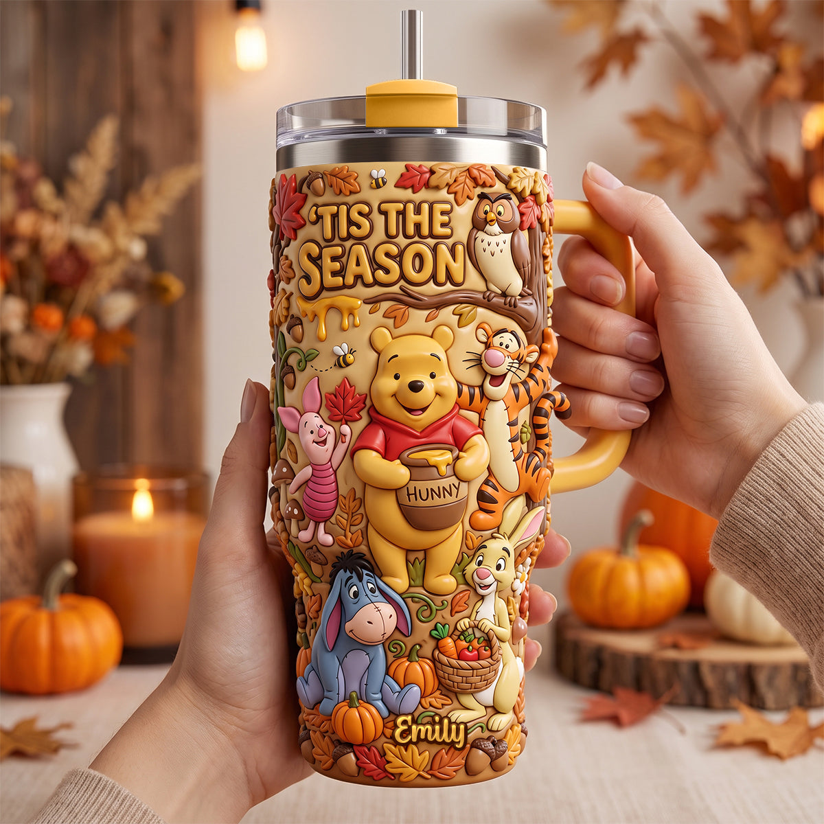 Cozy Woodland Autumn Colorful - Personalized  40oz Tumbler With Handle - NSK10113
