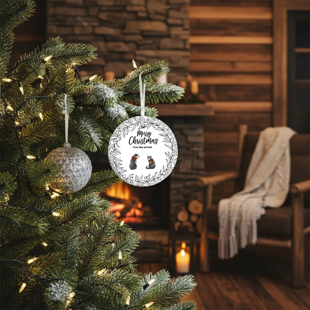 Merry christmas - Personalized Pet Ceramic Ornament