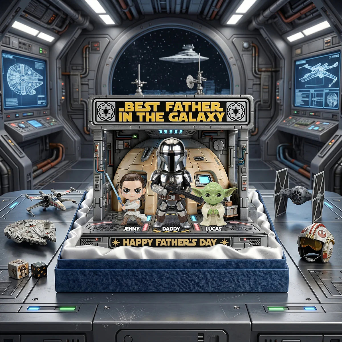 Best Father In The Galaxy - Personalized Custom Shape Acrylic Plaque – MNPST0319