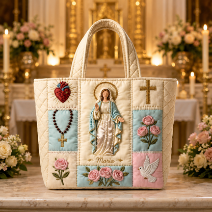 Our Lady of Grace - Personalized Quilted Tote Bag - NSK10078