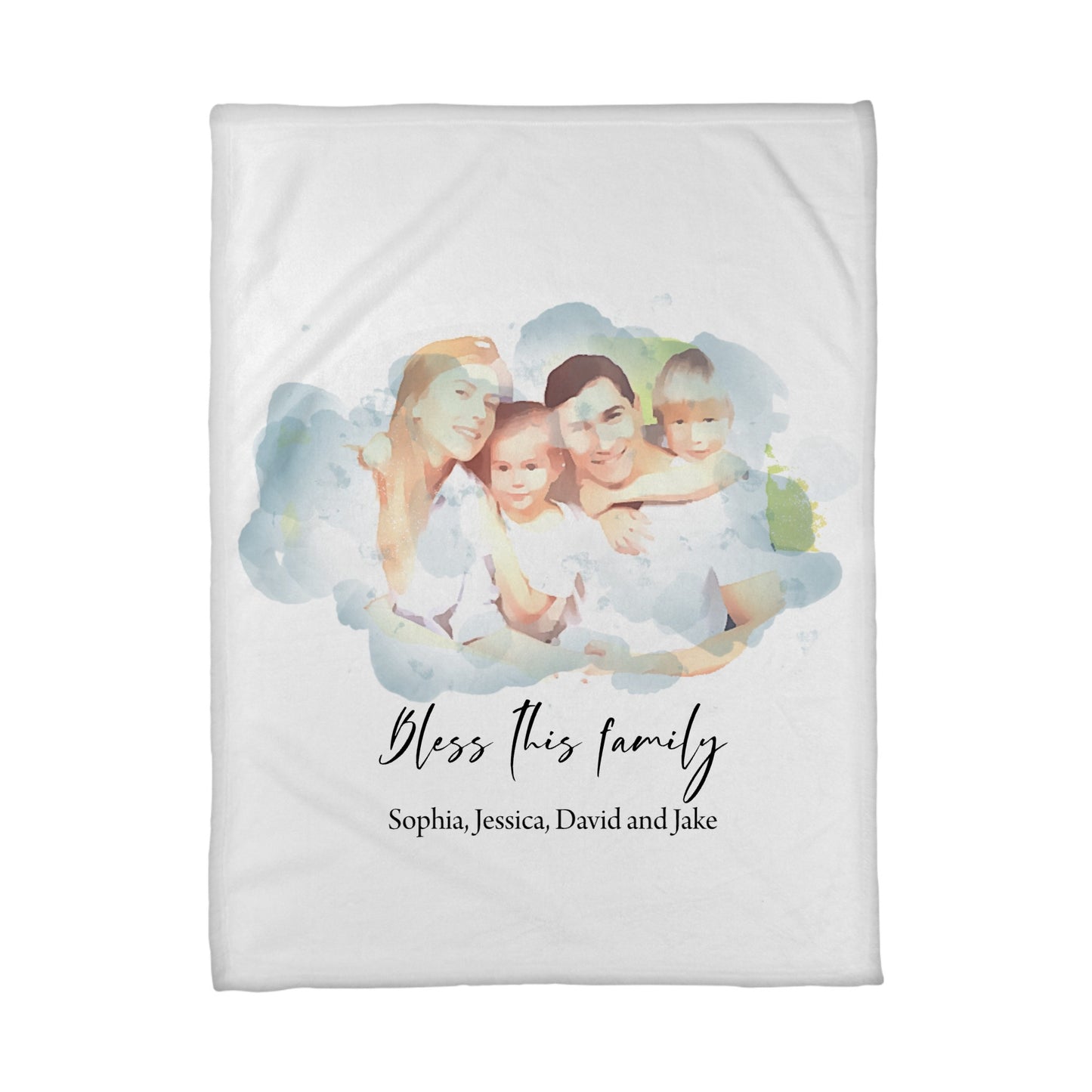 Bless this family - Personalized Family Blanket