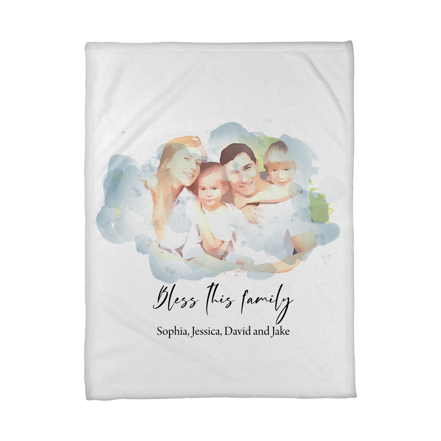 Bless this family - Personalized Family Blanket