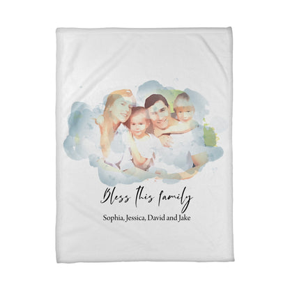 Bless this family - Personalized Family Blanket