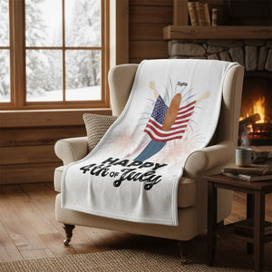 Happy 4th of July - Personalized Anniversary Blanket