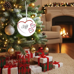 Mom Heart - Personalized Mom Ceramic Ornament
