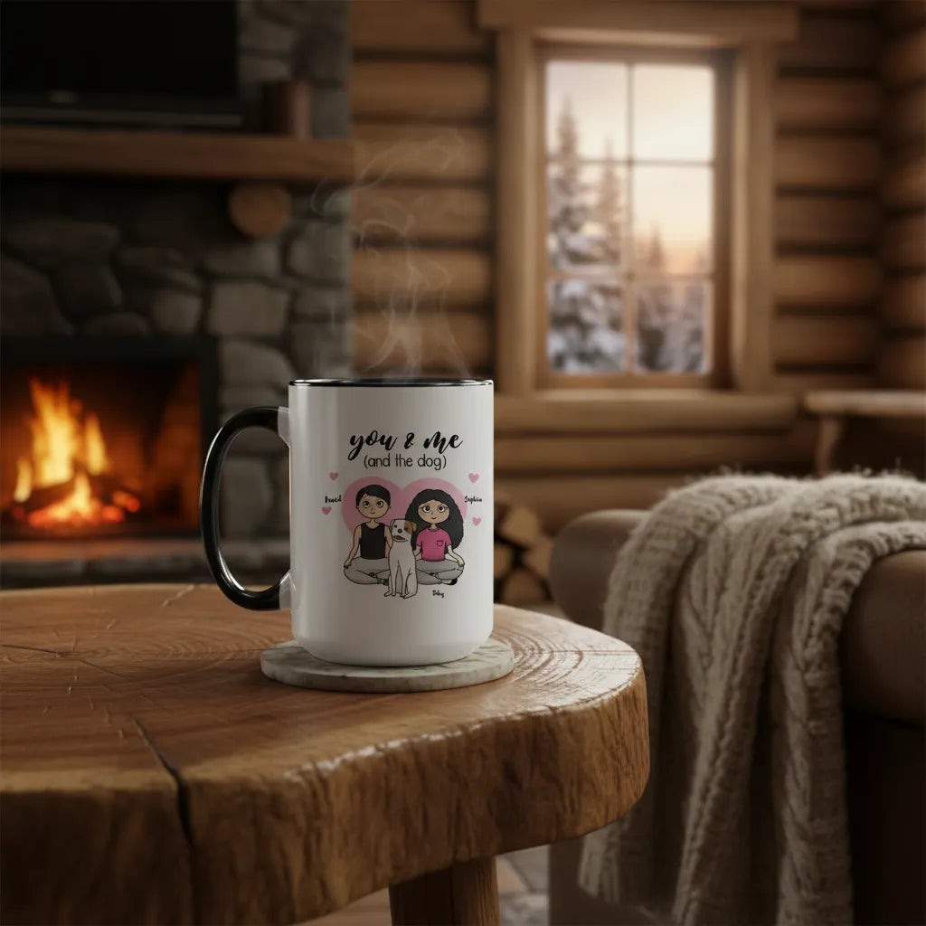 You & me (and the dogs) - Personalized Couple Accent Mug