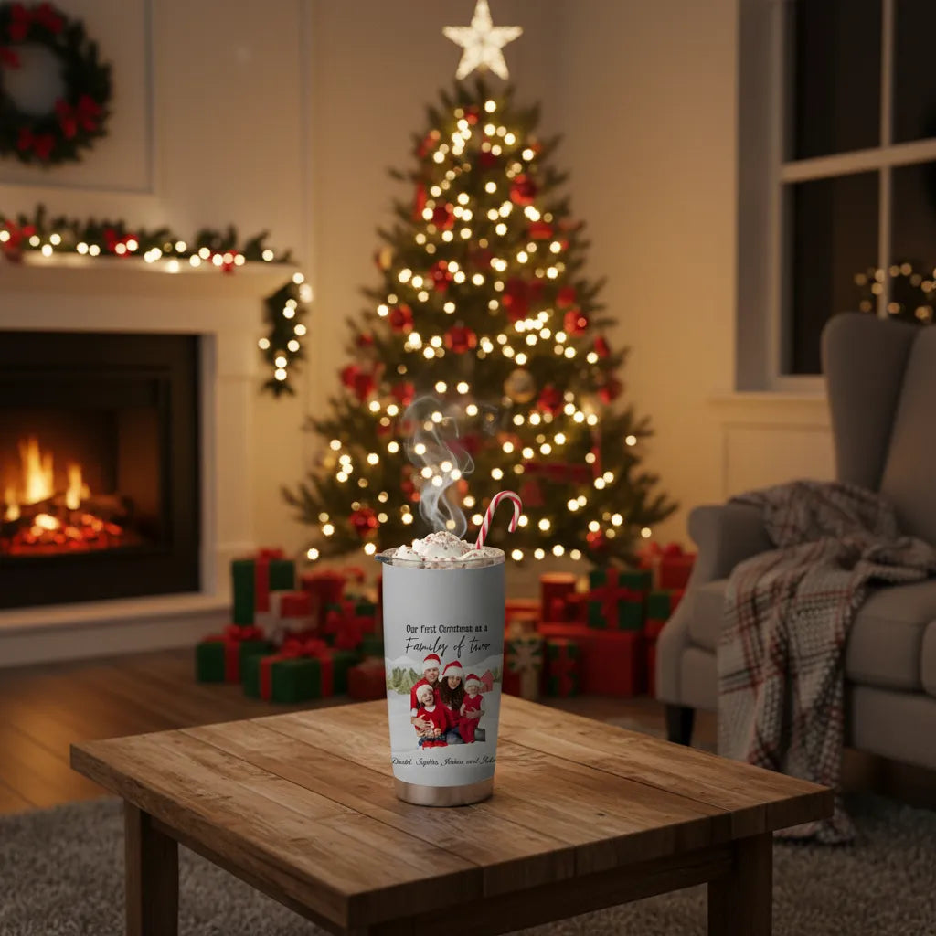 Our first christmas as a family  - Personalized Family Tumbler