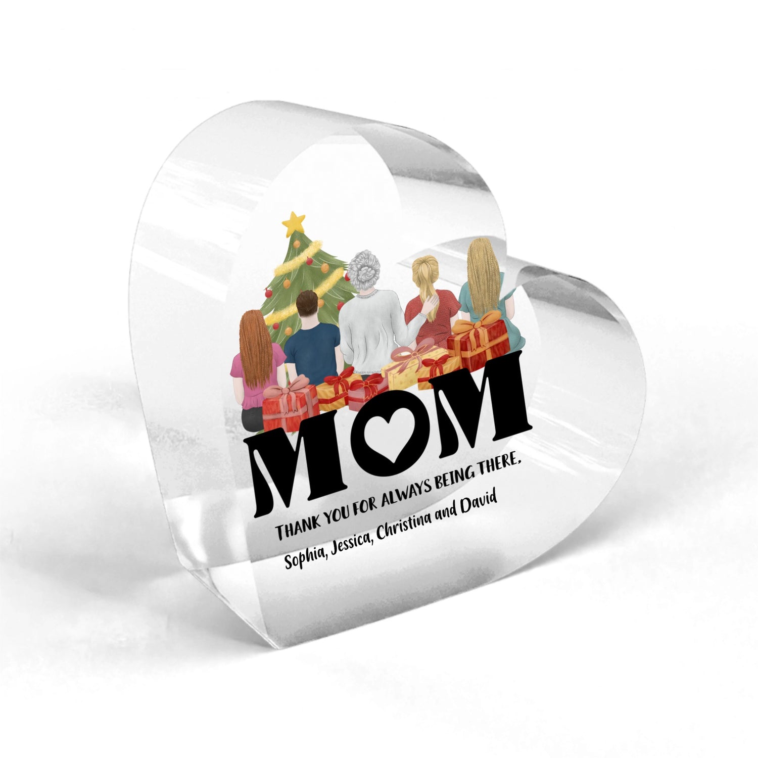 Mom, thank you for always being there - Personalized Mom Acrylic Heart