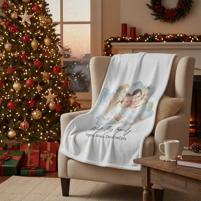 Bless this family - Personalized Family Blanket