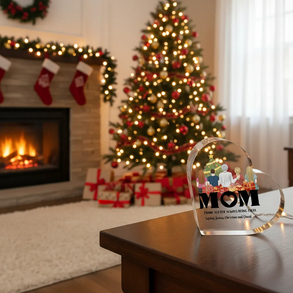 Mom, thank you for always being there - Personalized Mom Acrylic Heart