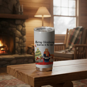 Merry Christmas from me & the cats  - Personalized Cat Tumbler
