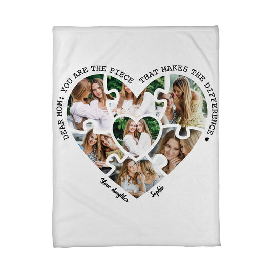 Mom, you are the piece that makes the difference - Personalized Mom Blanket