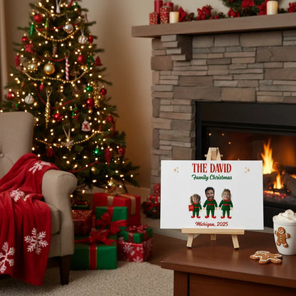 Elf Family - Personalized Family Poster