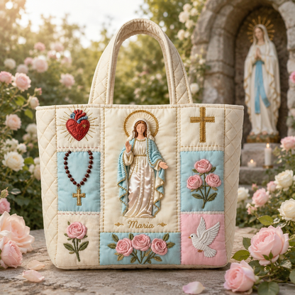 Our Lady of Grace - Personalized Quilted Tote Bag - NSK10078