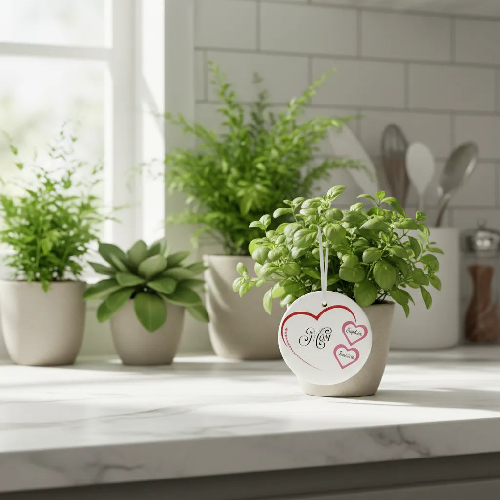 Mom Heart - Personalized Mom Ceramic Ornament