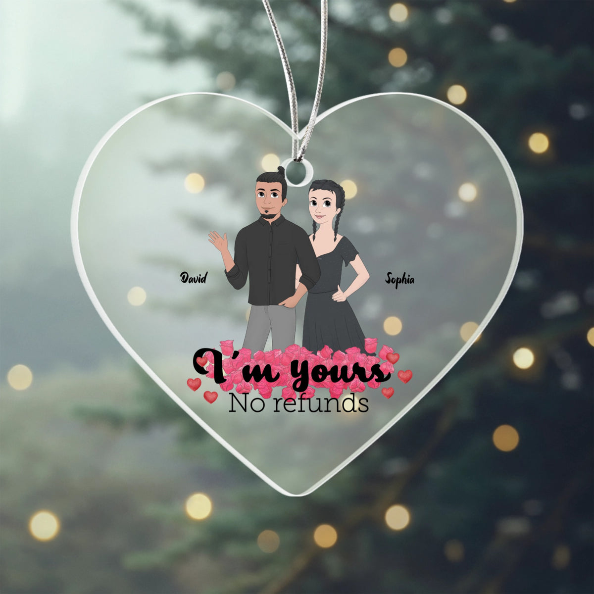 I'm yours - Personalized Couple Acrylic Ornament