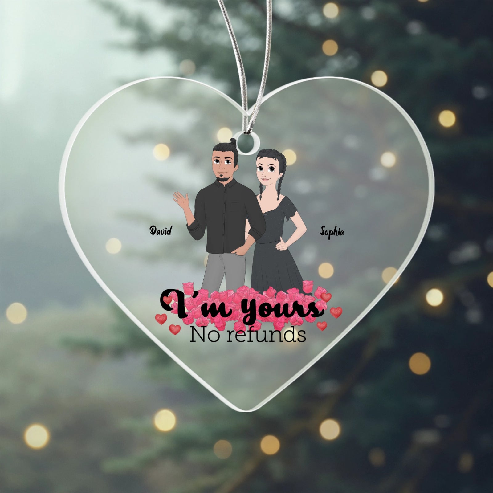 I'm yours - Personalized Couple Acrylic Ornament