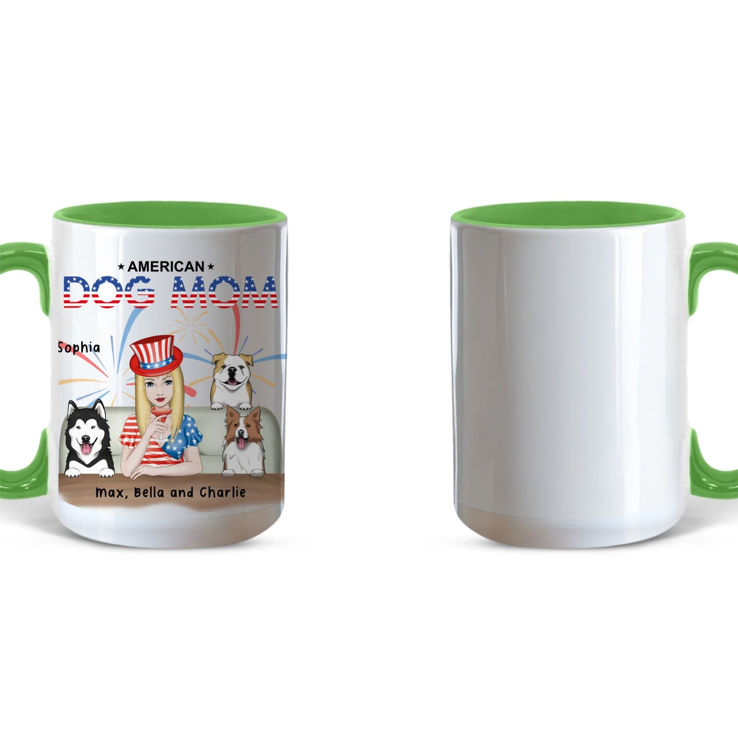 American Dog Mom -  Personalized Mom Mug