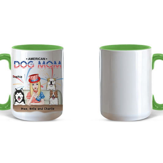 American Dog Mom -  Personalized Mom Mug