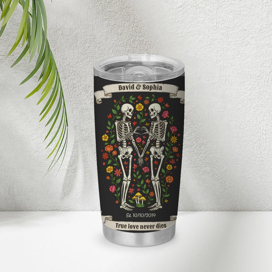 True love never dies - Personalized Couple Tumbler