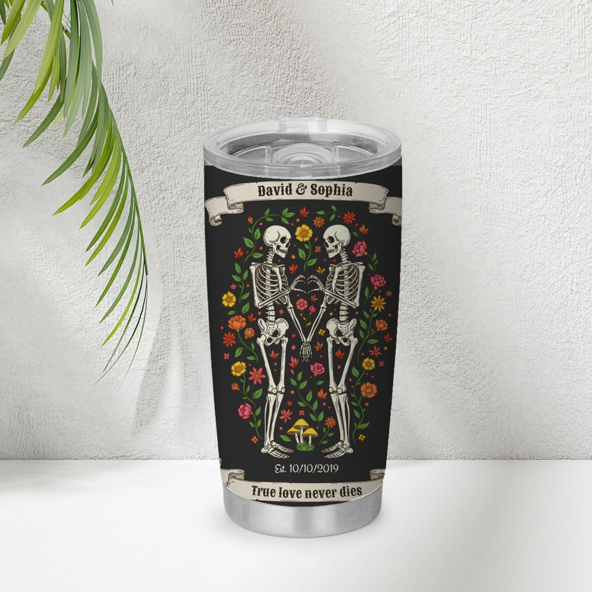 True love never dies - Personalized Couple Tumbler
