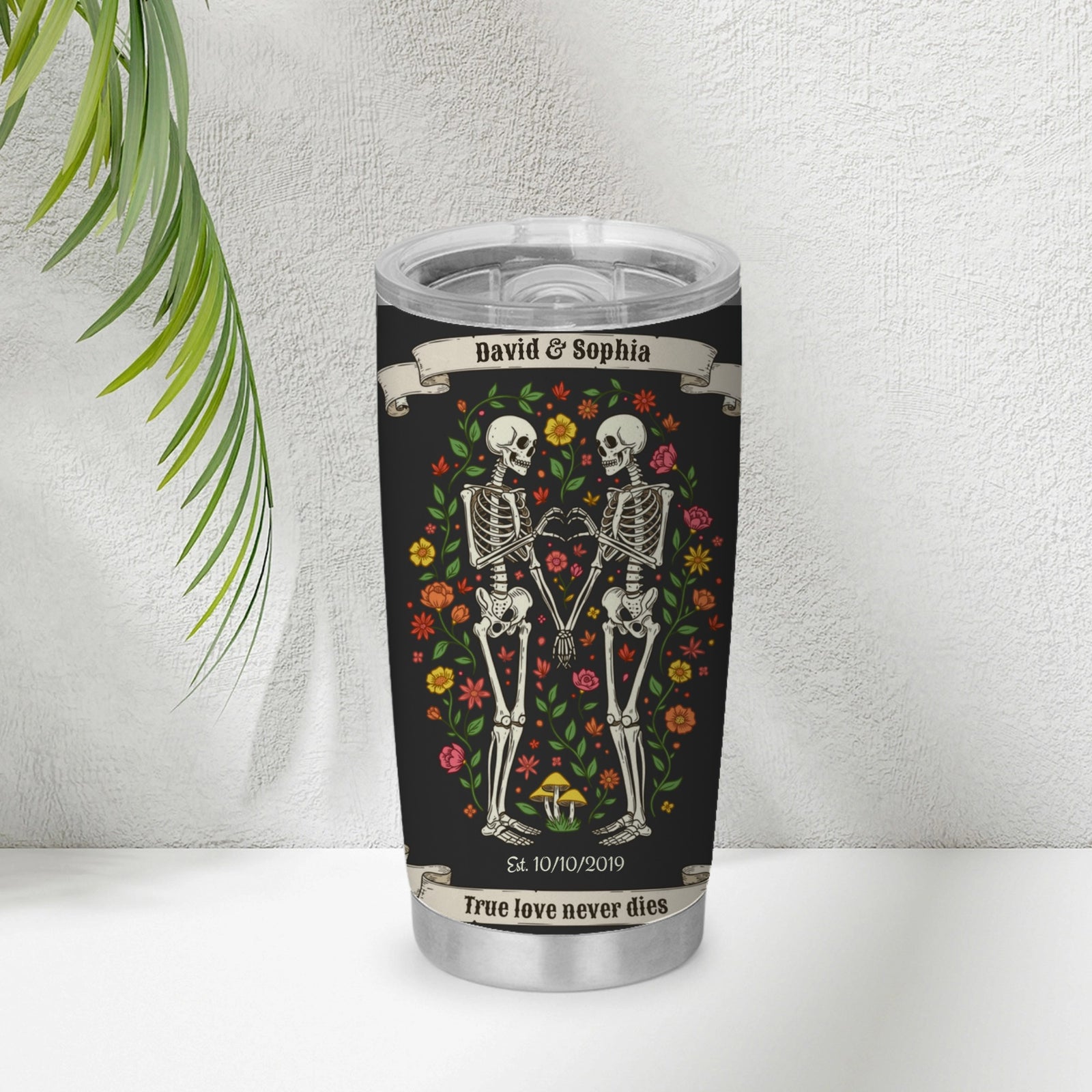 True love never dies - Personalized Couple Tumbler