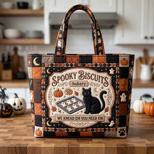 The Spooky Cat Quilted Tote