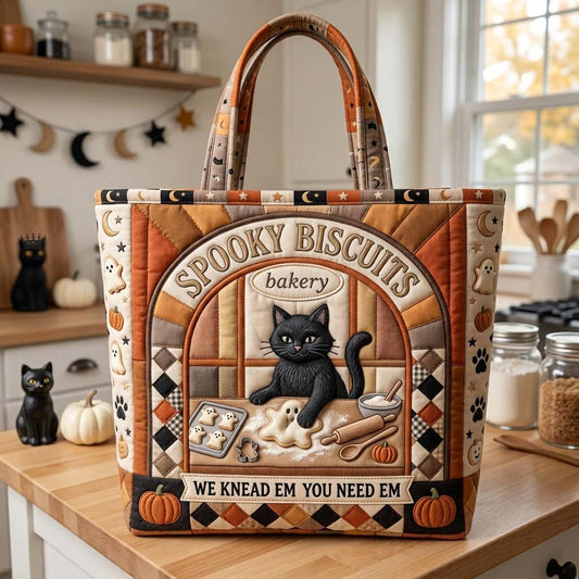 The Pumpkin Cat Quilted Tote