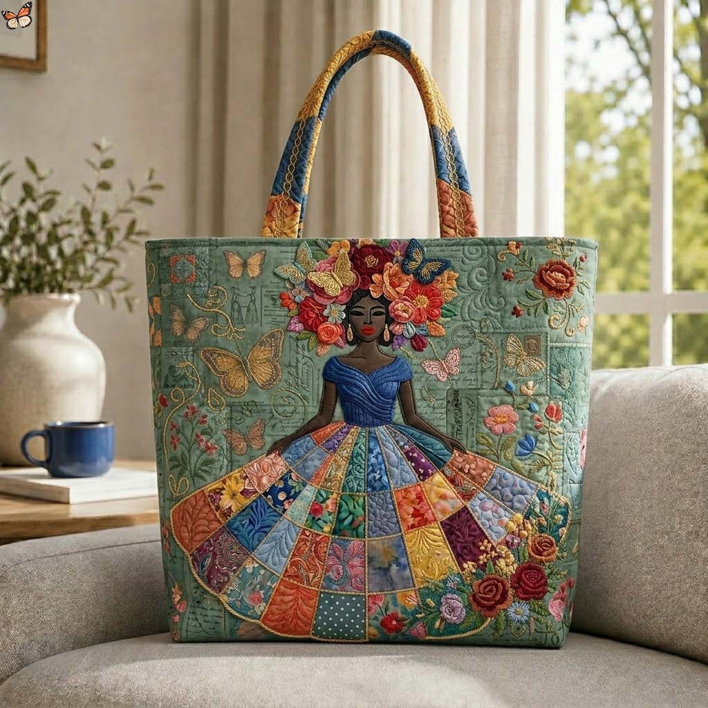 The Melanin Queen Patchwork Quilted Tote
