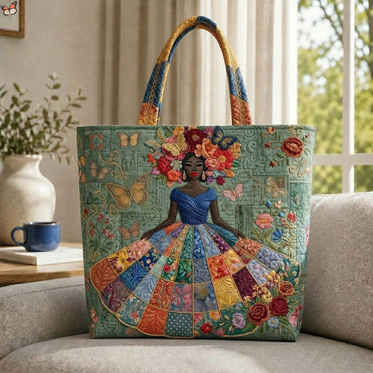 The Melanin Queen Patchwork Quilted Tote