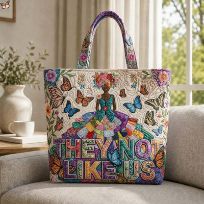 Butterflies Patchwork Girl Quilted Tote