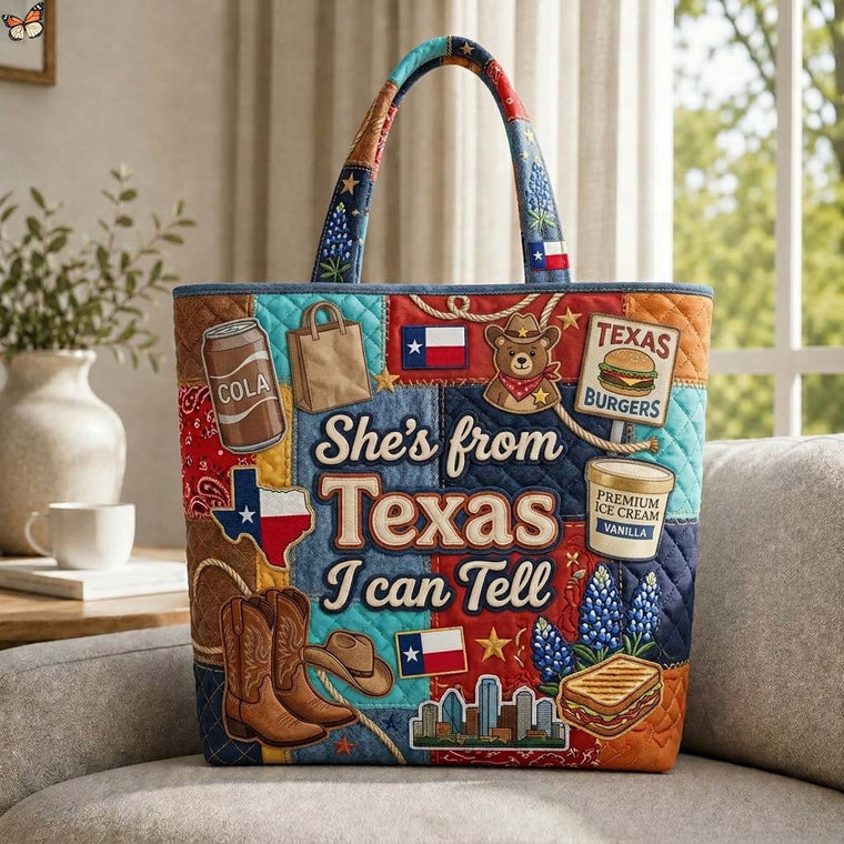 Texas State Western Icons Quilted Tote