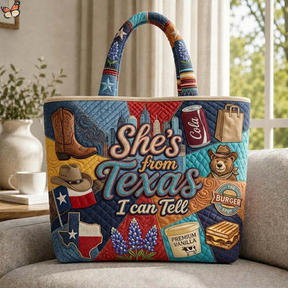 Texas Icons Patches Quilted Tote