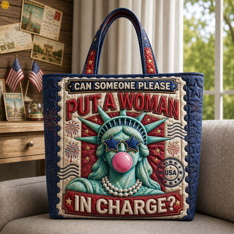 Statue Of Liberty Stars Quilted Tote
