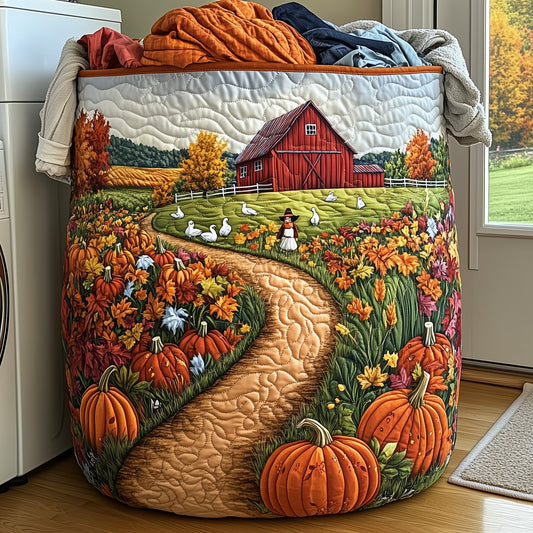 The Fall At The Farm Quilted Laundry Tote