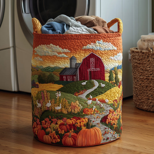 The Fall At The Farm Quilted Laundry Tote