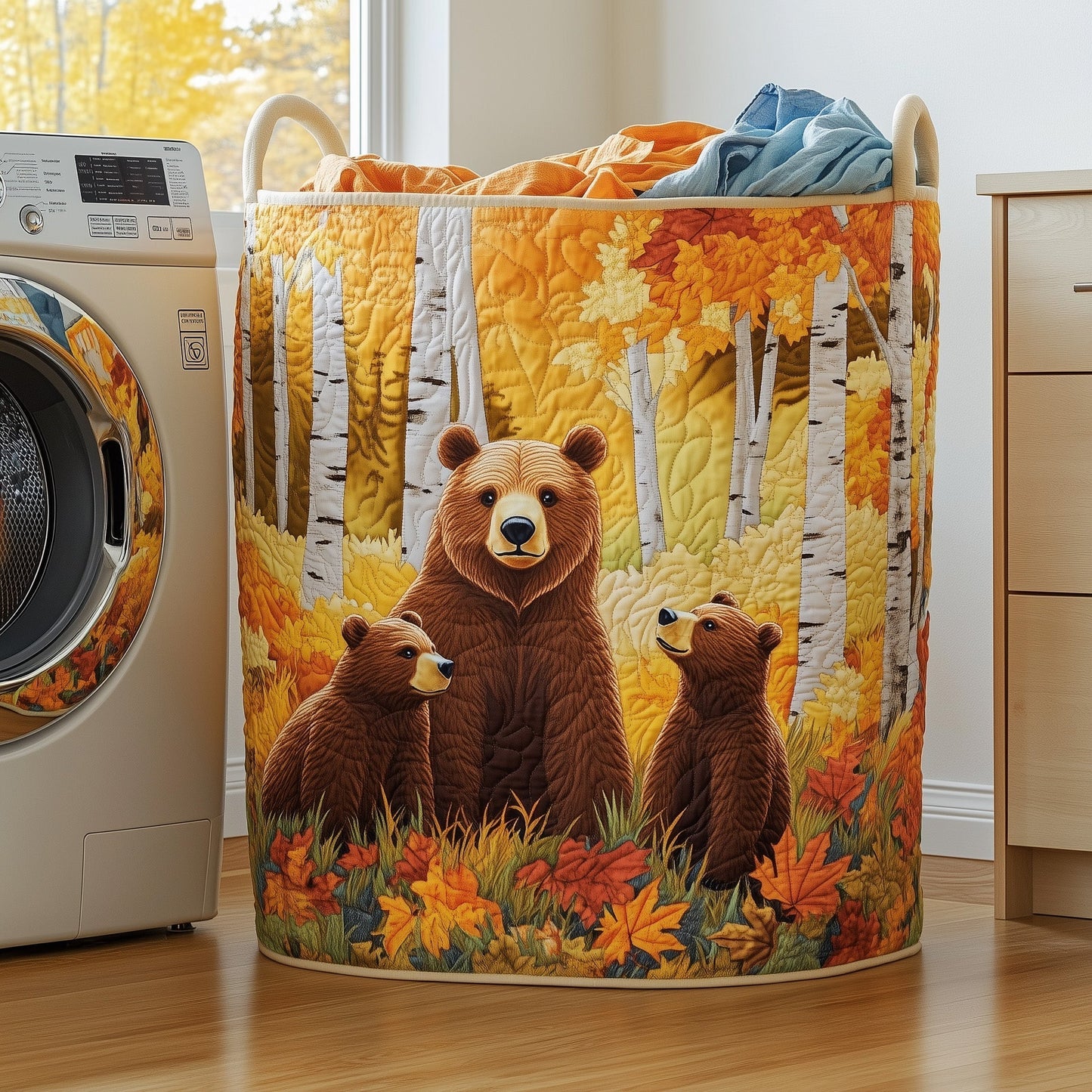 Bear Family Laundry Quilted Tote