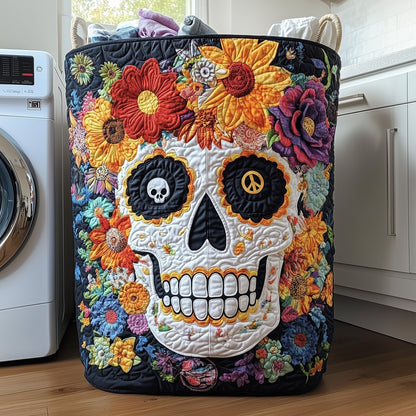Skull In Bloom Quilted Tote