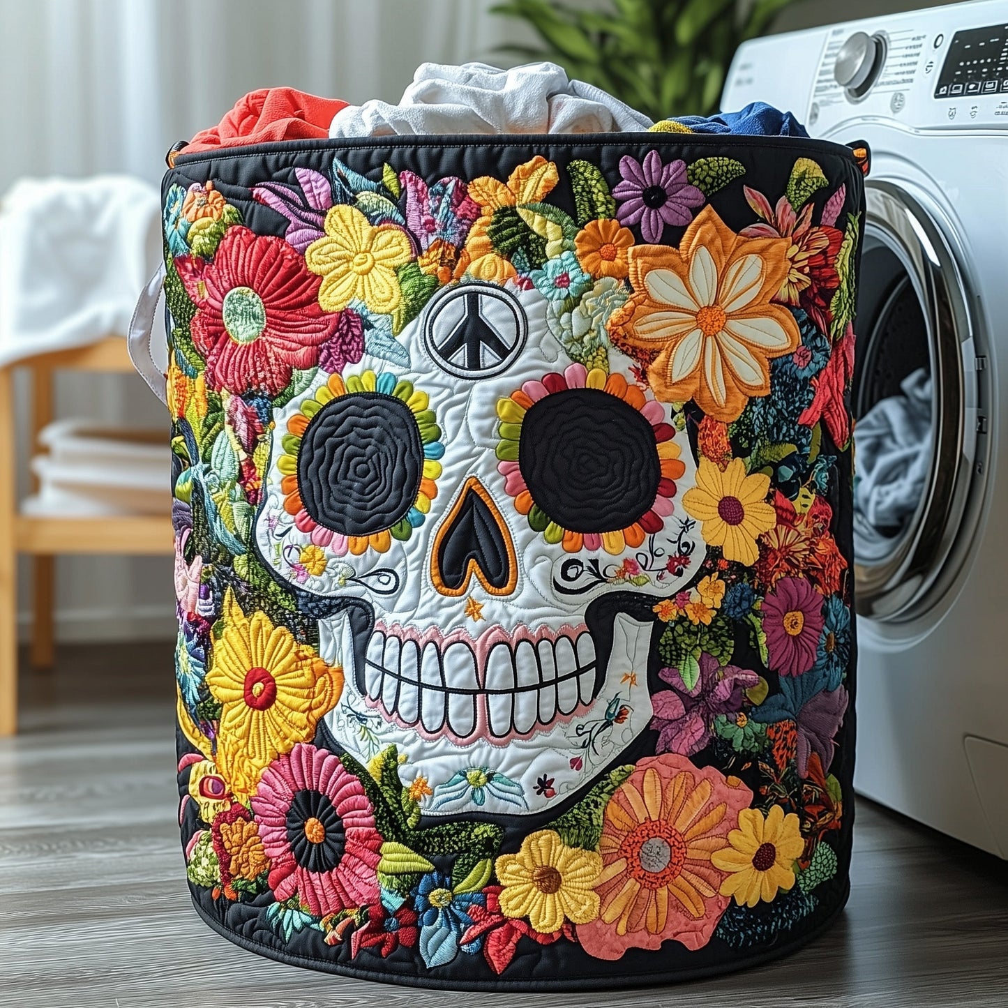Day Of The Dead Quilted Tote