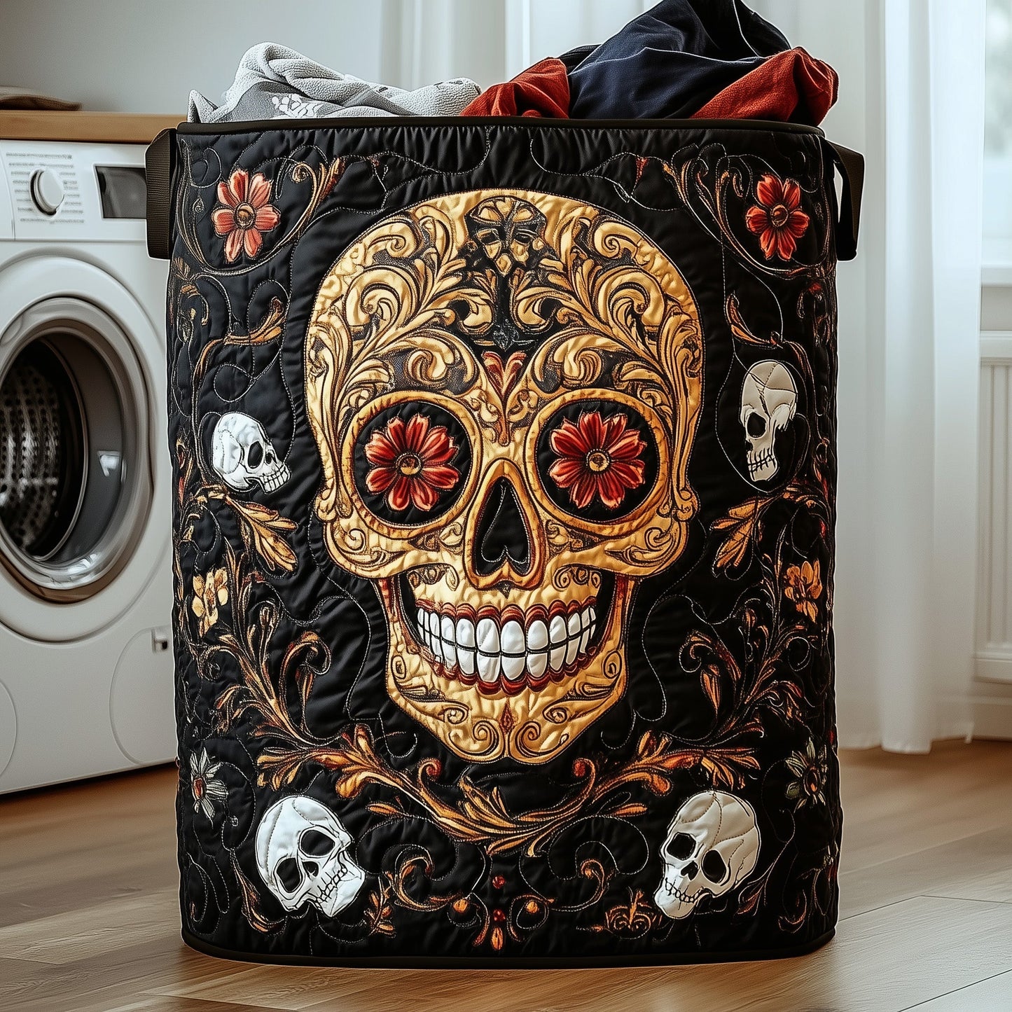 Elegant Golden Skull Tote Bag