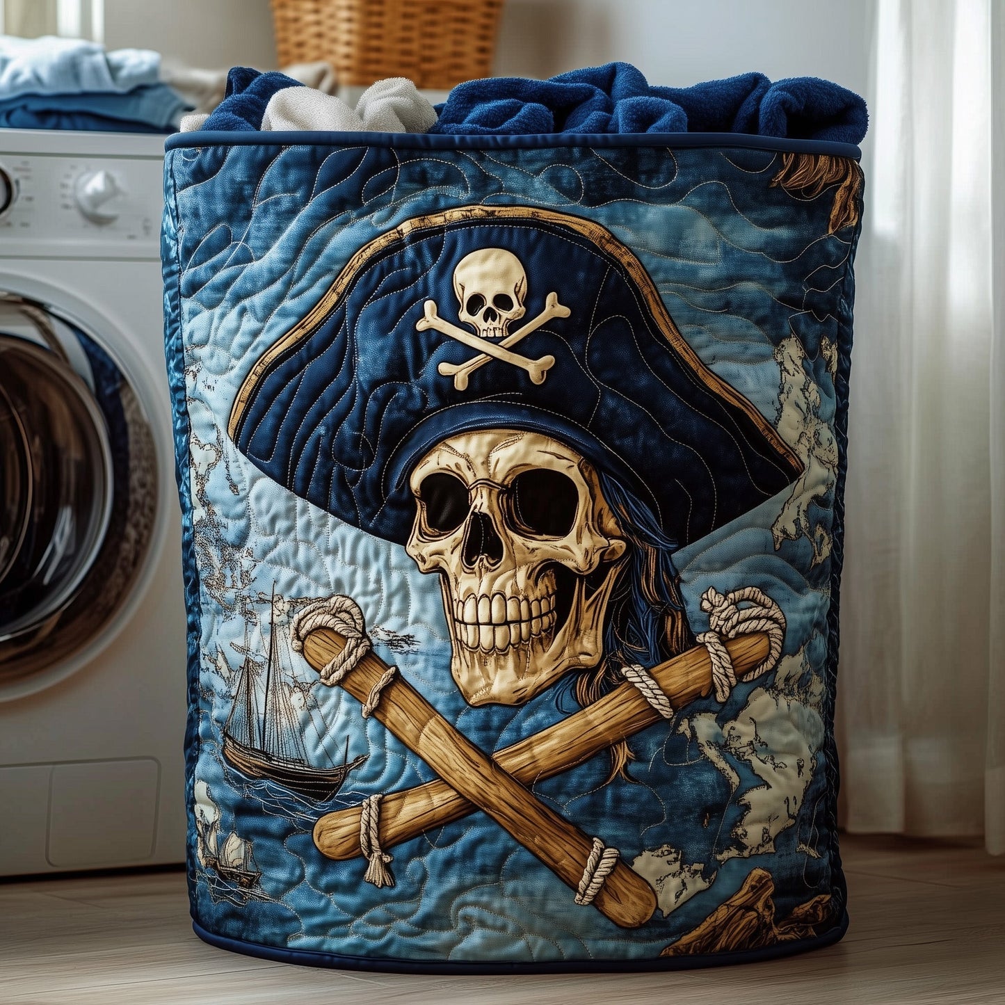 Skull Pirate Laundry Tote Bag