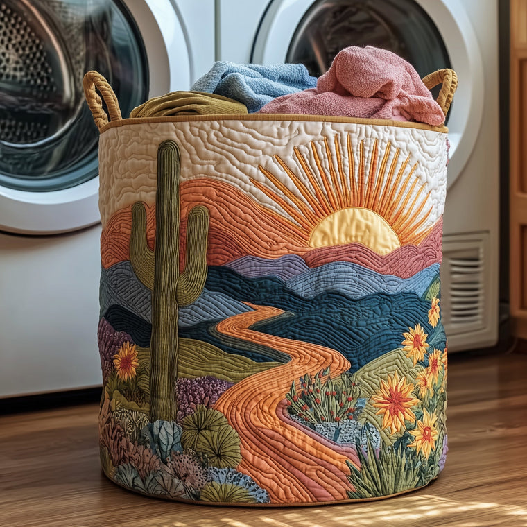 The Cactus Heaven Quilted Laundry Basket Tote 0064