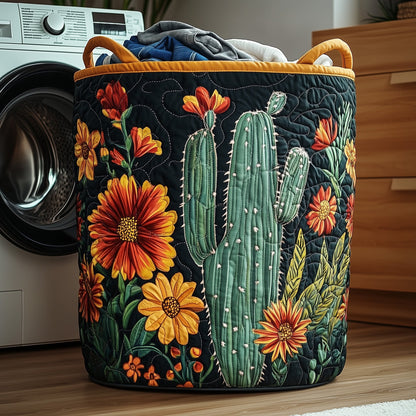 The Cactus Heaven Quilted Laundry Basket Tote 0066