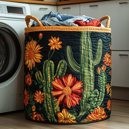 The Cactus Heaven Quilted Laundry Basket Tote 0067
