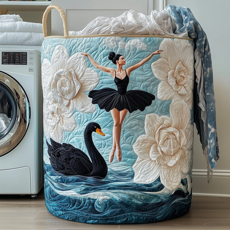 The Elegant Ballerina Quilted Laundry Basket Tote 0079