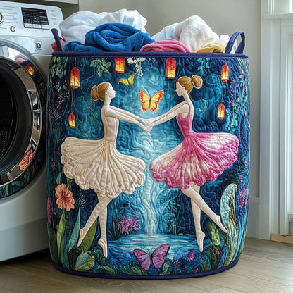 The Elegant Ballerina Quilted Laundry Basket Tote 0081