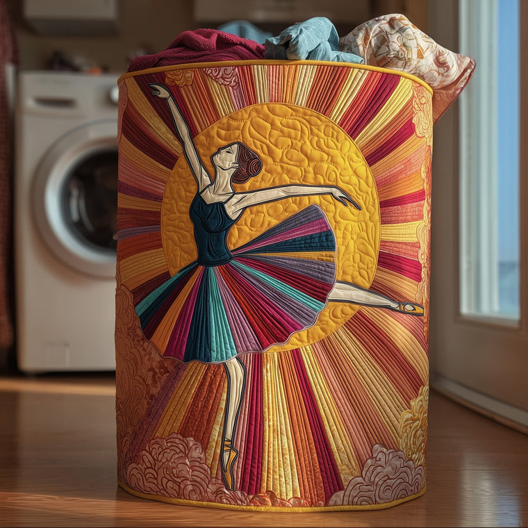 The Elegant Ballerina Quilted Laundry Basket Tote 0083